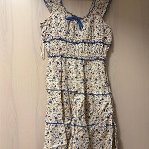 Floral Mini Dress with Blue Highlights